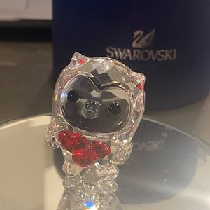 Owl Holding Hearts Swarovski Crystal Figurine